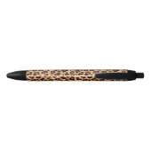 Rustic Texture Leopard Print Naam toevoegen Zwarte Inkt Pen (Achterkant)