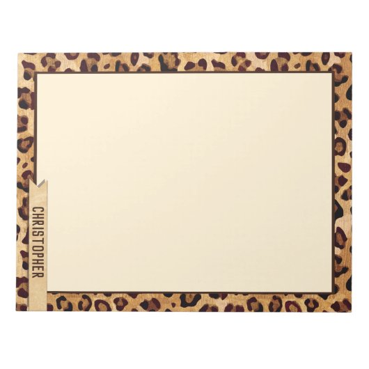 Rustic Texture Leopard print op maat Notitieblok (Voorkant)