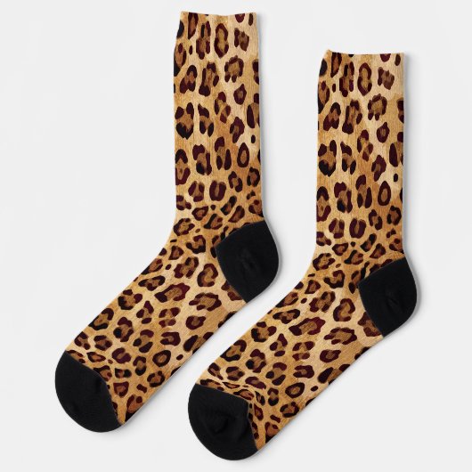 Rustic Texture Leopard Print Socks Sokken (Links)