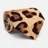 Rustic Texture Leopard Print Stropdas (Opgerold)