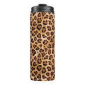 Rustic Texture Leopard Print Thermosbeker (Voorkant)