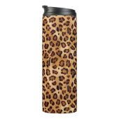 Rustic Texture Leopard Print Thermosbeker (Geroteerd rechts)