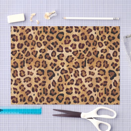 Rustic Texture Leopard Print Tissuepapier (Craft)