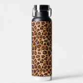 Rustic Texture Leopard Print Waterfles (Voorkant)