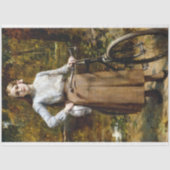 Rustic Texture Woman  Bicycle Tissuepapier (Voorkant)