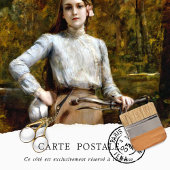 Rustic Texture Woman Bicycle Tissuepapier