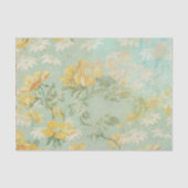  Rustic Texture Yellow Floral Decoupage Tissuepapier (Voorkant)