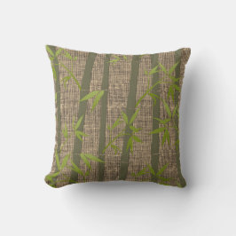 Rustic Textured Bamboe Plant Canvas Pillow Kussen