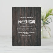 Rustic Textured Wooden Wedding Invitation Kaart (Staand voorkant)