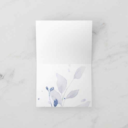 Rustic Thank You Amethyst Watercolor Foliage Bedankkaart (Binnen)