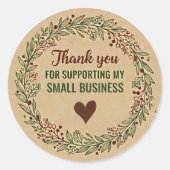 Rustic Thank You Business Sticker – Packaging Labe (Voorkant)