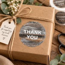 Rustic Thank You Distressed Wood Small Business 