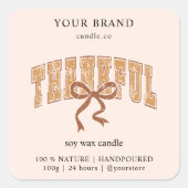 Rustic Thankful Candle Label | Custom (Voorkant)