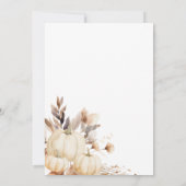 Rustic Thanksgiving-diner Pompoen Kaart (Achterkant)