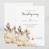 Rustic Thanksgiving-diner Pompoen Kaart (Voorkant / Achterkant)