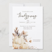Rustic Thanksgiving-diner Pompoen Kaart (Voorkant)