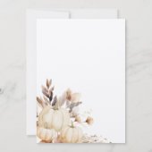 Rustic Thanksgiving-diner Pompoen Kaart (Achterkant)