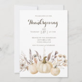 Rustic Thanksgiving-diner Pompoen  Kaart (Voorkant)