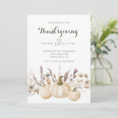 Rustic Thanksgiving-diner Pompoen  Kaart (Staand voorkant)