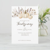 Rustic Thanksgiving-diner Pompoen  Kaart (Staand voorkant)
