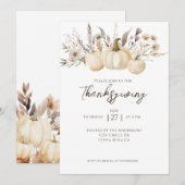 Rustic Thanksgiving-diner Pompoen  Kaart (Voorkant / Achterkant)