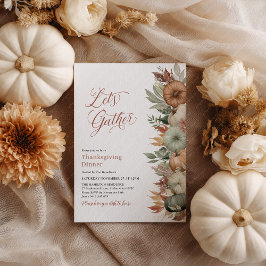 Rustic Thanksgiving-diner Pompoen Laten we samenko Kaart