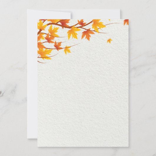 Rustic Thanksgiving Dinner Invitation Kaart (Achterkant)