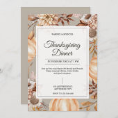 Rustic Thanksgiving Dinner Invitation Kaart (Voorkant / Achterkant)