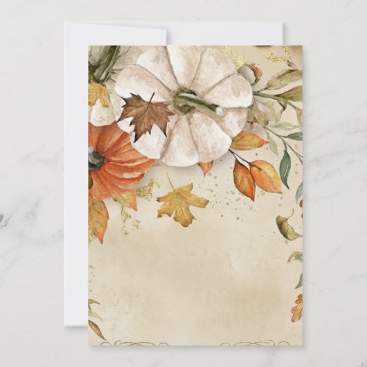 Rustic Thanksgiving Dinner Pumpkin Invitation Kaart (Achterkant)