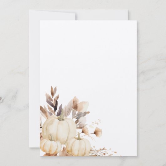 Rustic Thanksgiving Dinner Pumpkin Kaart (Achterkant)