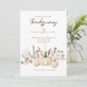 Rustic Thanksgiving Dinner Pumpkin Kaart (Staand voorkant)