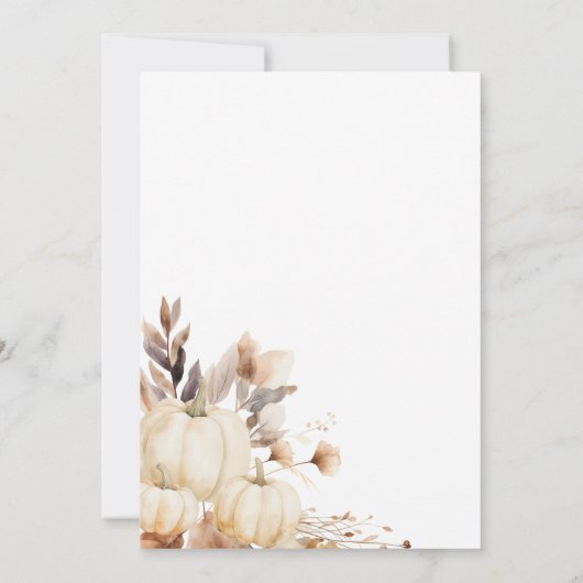 Rustic Thanksgiving Dinner Pumpkin  Kaart (Achterkant)