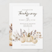 Rustic Thanksgiving Dinner Pumpkin Kaart (Voorkant / Achterkant)