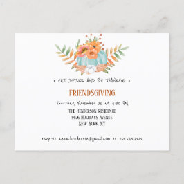 Rustic Thanksgiving Invitation Briefkaart. Uitnodiging Briefkaart