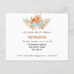 Rustic Thanksgiving Invitation Briefkaart. Uitnodiging Briefkaart