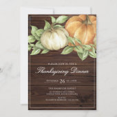 Rustic Thanksgiving Pumpkin Dinner Kaart (Voorkant)