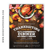 Rustic Thanksgiving Restaurant Dinner Special Flyer