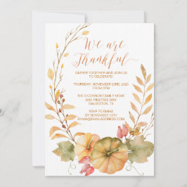 Rustic Thanksgiving Uitnodiging Herfst