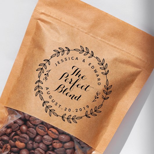 Rustic The Perfect Blend Trouwkoffie Favor Rubberstempel