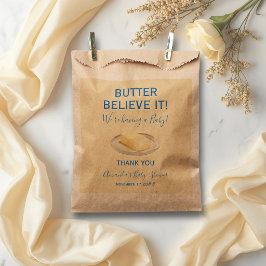 Rustic Thema Boter Geel Blauw Babyfeestje Bedankzakje