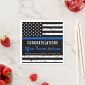 Rustic Thin Blue Line Flag Police Graduation Party Servet (Insitu)