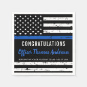 Rustic Thin Blue Line Flag Police Graduation Party Servet (Voorkant)