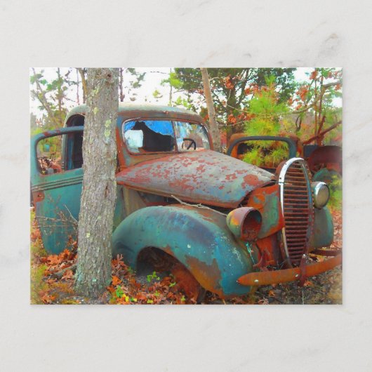 Rustic Thirties Junk Yard Pick Up Truck Briefkaart (Voorkant)