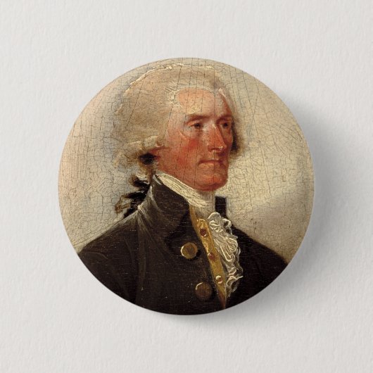 Rustic Thomas Jefferson Painting Ronde Button 5,7 Cm (Voorkant)
