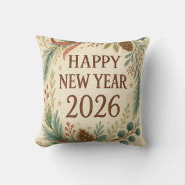 rustic throw pillow for happy new year 2026 kussen