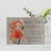 Rustic Tiger Lilies Bridal Shower Invitations Kaart (Staand voorkant)