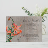 Rustic Tiger Lily Bridal Shower Kaart (Staand voorkant)