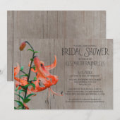 Rustic Tiger Lily Bridal Shower Kaart (Voorkant / Achterkant)