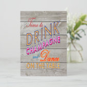 Rustic Tijd aan Drink Champagne Corporate Invite Kaart (Staand voorkant)
