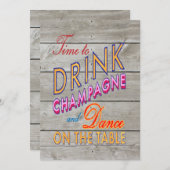 Rustic Tijd aan Drink Champagne Corporate Invite Kaart (Voorkant / Achterkant)
